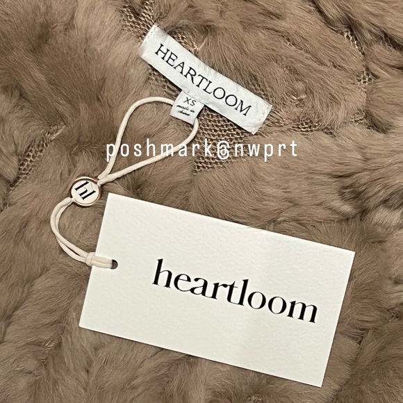 NWT 🐰 HEARTLOOM Rosa Jacket Rabbit Fur Latte Tan Camel Beige Tan XS 0 2 - Picture 4 of 12